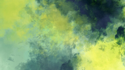 Abstract yellow green watercolor paper texture background. abstract texture Yellow-green grunge in watercolor