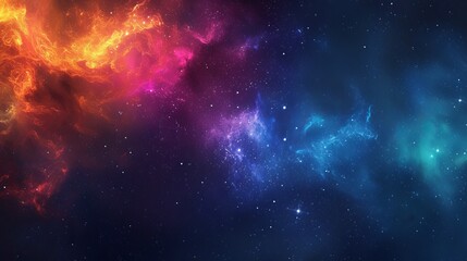 Naklejka premium Starry Night, a mesmerizing and vibrant colorful backdrop, evokes the enchantment of a celestial spectacle, creating a magical ambiance for any occasion.