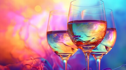 Infuse scenes with a touch of celebration using the Wine Glasses backdrop, a colorful background showcasing elegant glasses, ideal for conveying the atmosphere of toasts, festive gatherings, and joyou