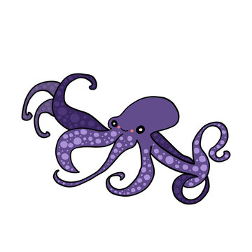 Hand-drawn cartoonish octopus on a white background
