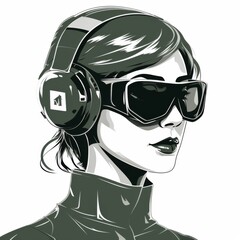Lady with VR glasses 
