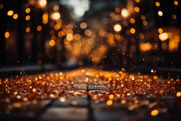 abstract golden glitter background with red carpet for oscars 