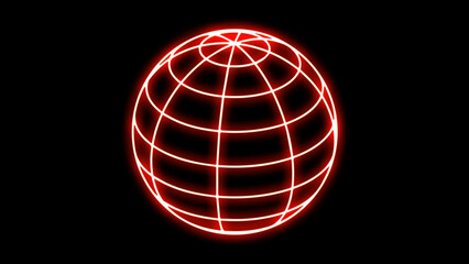 Neon Earth neon sign. Planet Earth neon sign. neon earth icon on black background. Planet Earth neon sign. Shiny Planet Earth silhouette on dark brick wall background. Stock vector illustration.