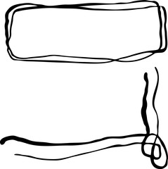 Comic page composition vector for backdrop layout. Black line graphic hand drawn illustration. Information box space for text, pictures, design. Decorative element border frame vintage hand drawing.