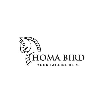 Huma bird line creative logo design - vector illustration, Huma bird line emblem design. Suitable for your design need, logo, illustration, animation, etc.