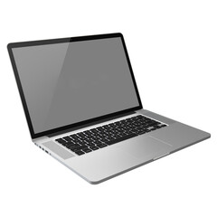 Realistic laptop isolated on transparent background.fit element for electronic scenes project.