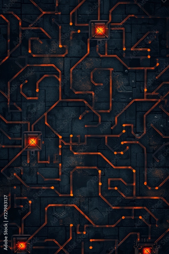 Poster repetitive dark background pattern for a website dedicated to retro logic puzzle and strategy game d
