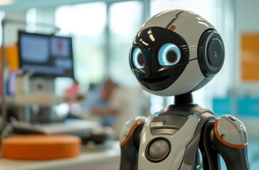 Fototapeta premium smiling Robot helps at medical work