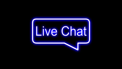 live chat neon icon. speech bubbles concept. like red bubble. Secretary Live Chat label on white background. Flat banner.