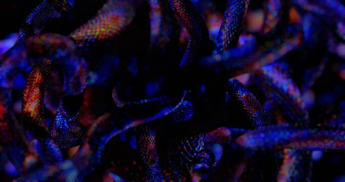 Dragon scales glass dispersion. looped 3d animation.