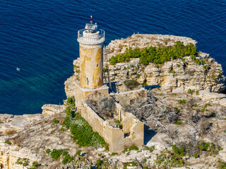 Peristeres,  Kaparelli, an isolated rocky outcrop to the North of the Corfu Channel, with Sarandë...