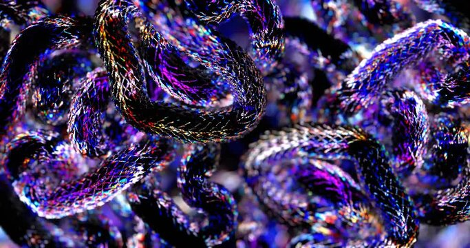 Dragon scales glass dispersion animation. looped 3d animation.