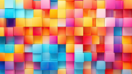 Background with a repetitive grid of colorful squares or rectangles, a vibrant and organized composition with a modern aesthetic Ai Generative