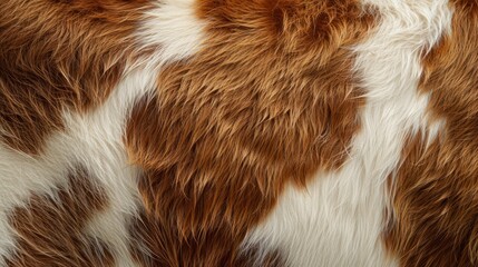 cow fur ginger with white spots background, Animal fur for print, fashion, banner