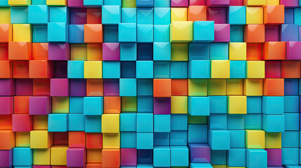 Background with a repetitive grid of colorful squares or rectangles, a vibrant and organized composition with a modern aesthetic Ai Generative