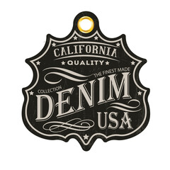 Labels of denim typography, t-shirt graphics, vectors, collection. Vintage badge design. 
