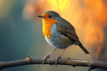 Obraz premium A Bird on a Branch, Capturing Nature's Delicate Balance