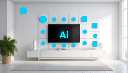 Ai and Smart Home concept illustration background