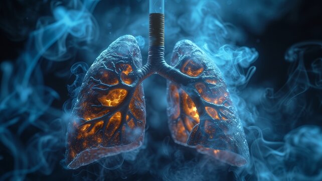 Damaged smoker's lungs