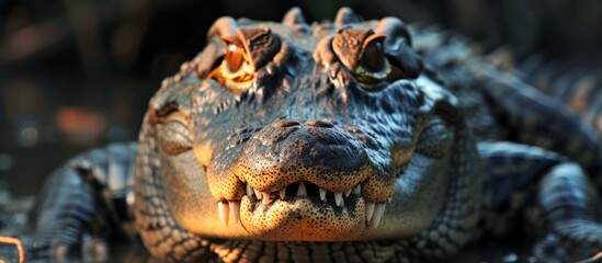 Fototapeta premium Fierce and Crocodile Face in Stock Photos: an Abdorable Image