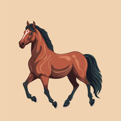 horse illustration on white background