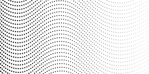 Dotted halftone waves. Abstract liquid shapes, wave effect point wave texture gradient isolated vector symbols set. Halftone graphic dot wave