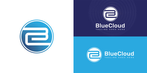 abstract initial letter B and C logo isolated in modern blue gradient circle shape applied for computer and cyber security work also suitable for brands or companies that have initial name BC or CB