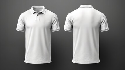 Blank polo T shirt for men template, white color with light background