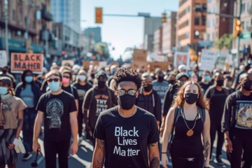 Cercles muraux Brésil collective behaviour like "Black Lives Matter", Activists doing a demonstration outdoors