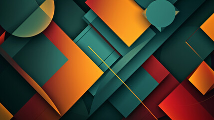 Fototapeta premium Dark teal, amber, squash, vermillion color square abstract background vector presentation design. PowerPoint and Business background.