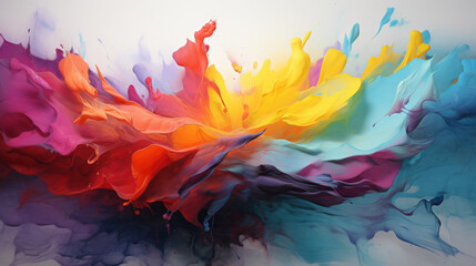 Acrylic Colors in Motion on Canvas