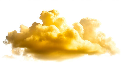 gelbe Wolke isoliert auf weißen Hintergrund, Freisteller
