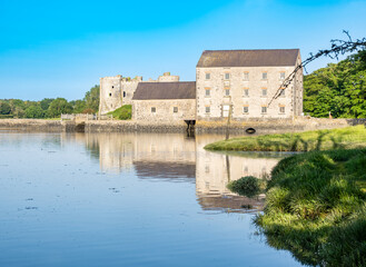 Tidal mill and Carew river in Wales