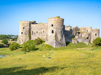 Fototapeta na wymiar Carew medieval castle in Wales