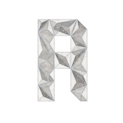 Low Poly 3D Letter R in welded steel