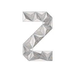 Low Poly 3D Letter Z in welded steel