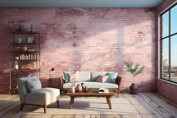 Visualize a serene environment featuring a simple brick wall in soft pastel tones. Embrace the calm and soothing ambiance created by this unpretentious yet visually striking background.