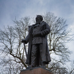 Karl Heine Denkmal an der Klingerbrücke, Leipzig, Sachsen, Deutschland