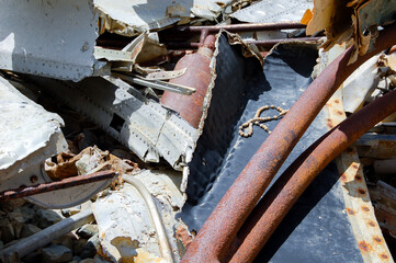 restos de accidente aereo en la cordillera de la nieve