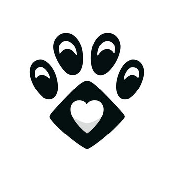 paw print sign and symbol. cat paw