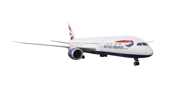 British Airways commercial airplane isolated png	