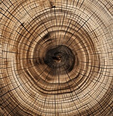 circular cuts in the rings of an old tree