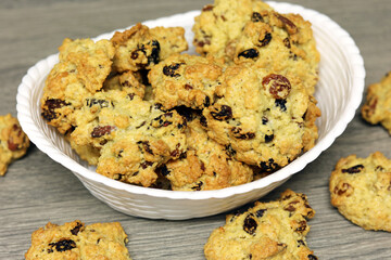 homemade rock bun cakes in a basket.