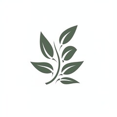 green tea leaf logo, graphic on white background 