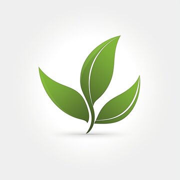 green tea leaf logo, graphic on white background 