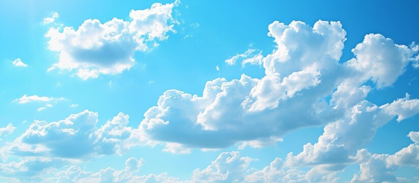 Clear Blue Sky and White Clouds on a Background of Clear Blue Sky and White Clouds © TheWaterMeloonProjec
