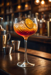 perfect cocktail on a bar counter. generative ai