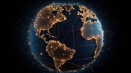 Global network and connectivity of technology background. Generate AI image
