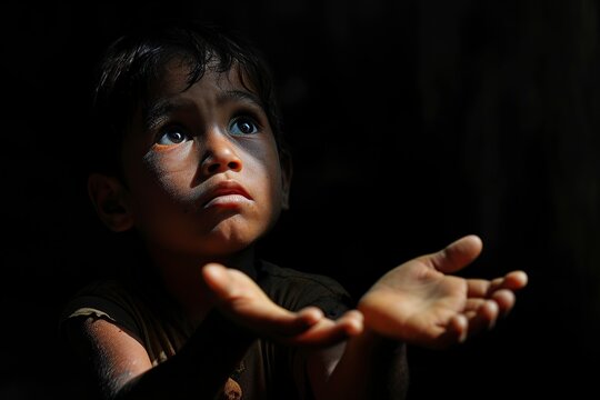 poor child asking for help