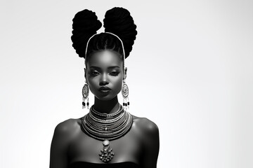 black and white portrait of a woman